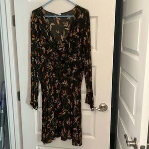 Womens plus size dress green with orange